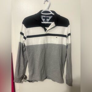 Tommy Hilfiger Men's Polo in Black, White, and Gray